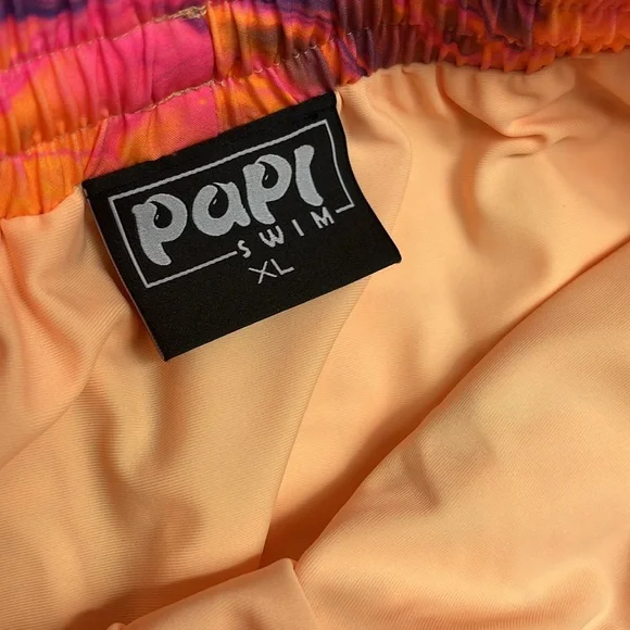 Papi Vibrant Orange and Purple Swim Trunks/ S-XL - Picture 10 of 11